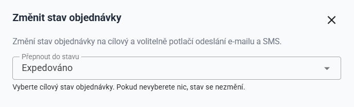 Megrendelés állapotának változása