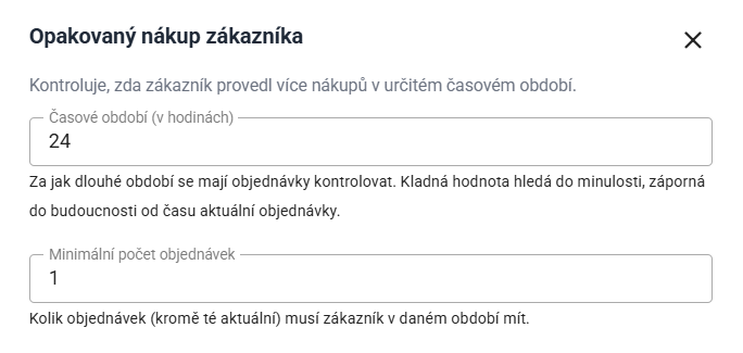 Figyelmeztetés az ügyfél duplikált megrendelésére X óra múlva