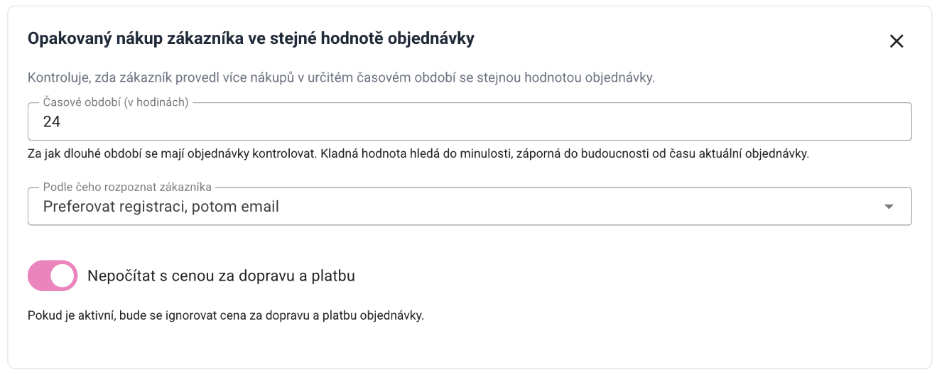 Az ismétlődő megrendelések árainak összehasonlítására vonatkozó beállítások