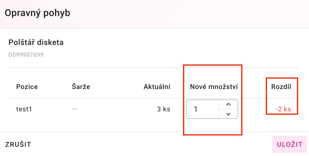 Mennyiség megadása javító tételnél