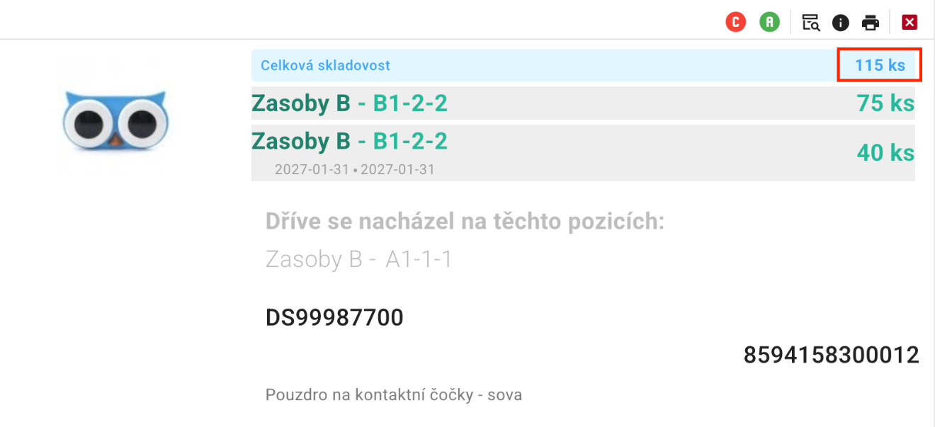 A termékoldalon található összes raktárkészlet