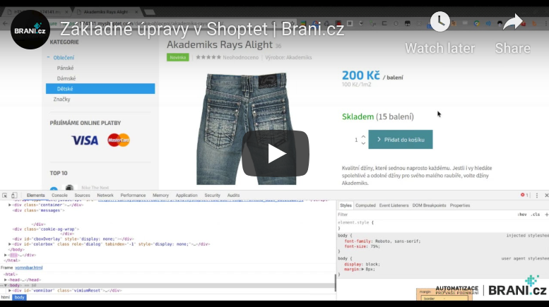Hogyan lehet alapvető módosításokat végrehajtani a Shoptet e-shopon