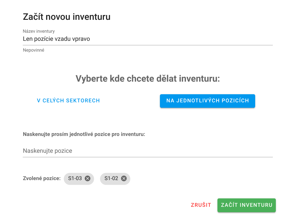 A leltár készíthető az egész raktárra, szektoronként vagy akár konkrét pozíciók szerint is.