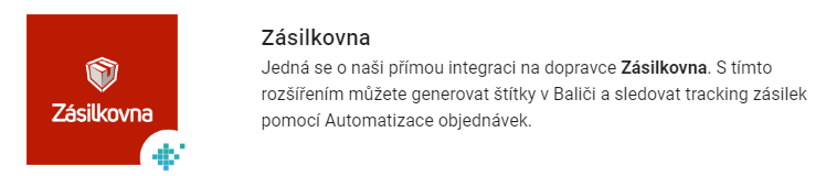 Saját kapcsolat a Zásilkovna szolgáltatással